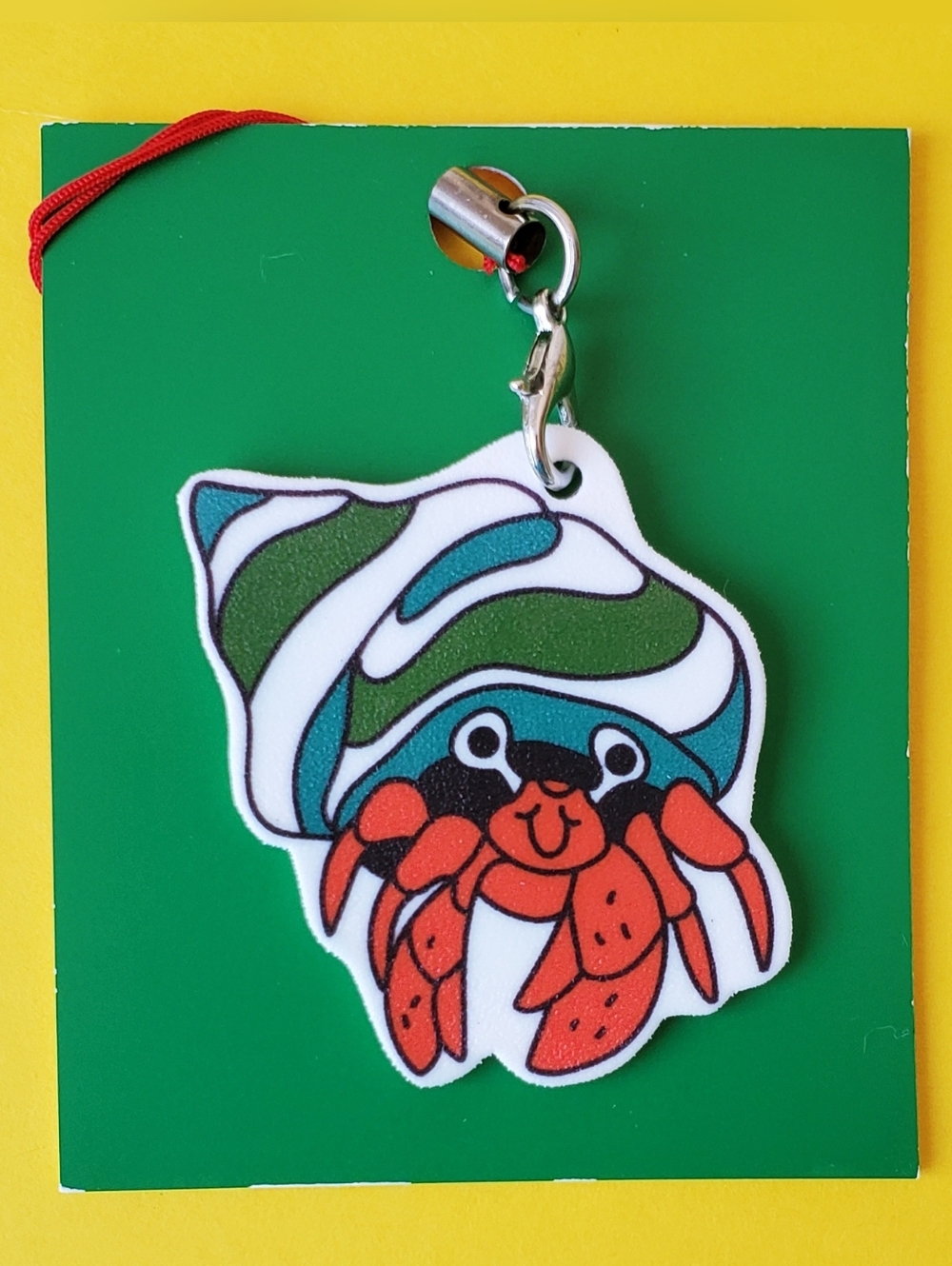 Cute Handmade Cartoon Hermit Crab Charm Keychain By Mattoodles